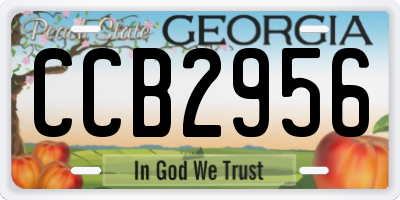 GA license plate CCB2956