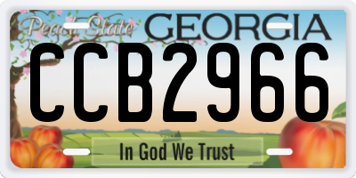 GA license plate CCB2966