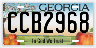 GA license plate CCB2968