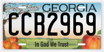 GA license plate CCB2969