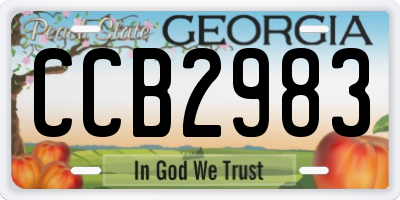 GA license plate CCB2983