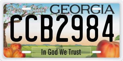 GA license plate CCB2984