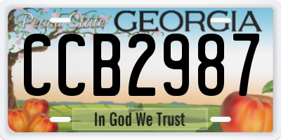 GA license plate CCB2987