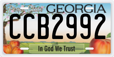 GA license plate CCB2992