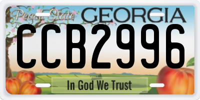GA license plate CCB2996