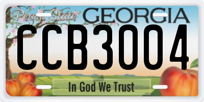 GA license plate CCB3004
