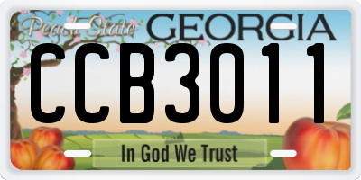 GA license plate CCB3011