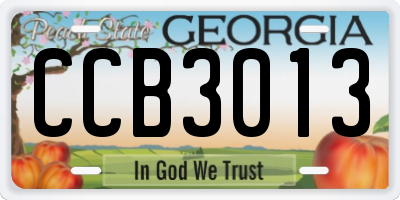 GA license plate CCB3013