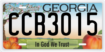 GA license plate CCB3015
