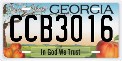 GA license plate CCB3016