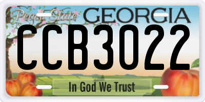 GA license plate CCB3022