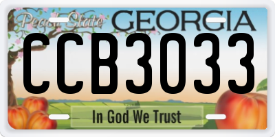 GA license plate CCB3033