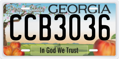 GA license plate CCB3036