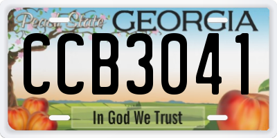 GA license plate CCB3041