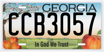 GA license plate CCB3057