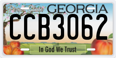 GA license plate CCB3062
