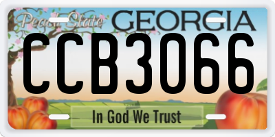 GA license plate CCB3066