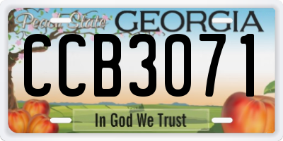 GA license plate CCB3071
