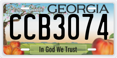 GA license plate CCB3074