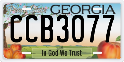 GA license plate CCB3077