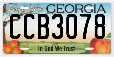 GA license plate CCB3078
