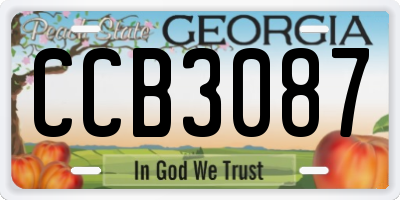 GA license plate CCB3087