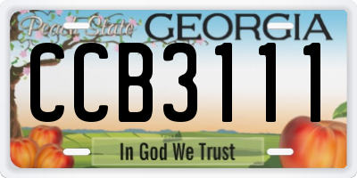 GA license plate CCB3111