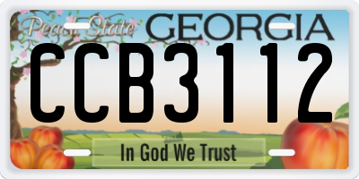 GA license plate CCB3112