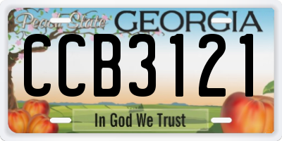 GA license plate CCB3121