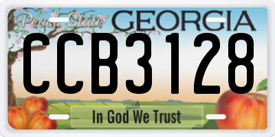 GA license plate CCB3128