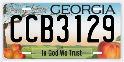 GA license plate CCB3129