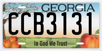 GA license plate CCB3131