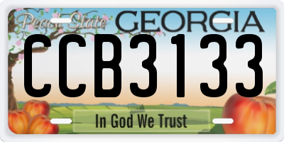 GA license plate CCB3133