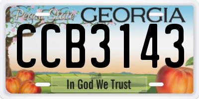 GA license plate CCB3143