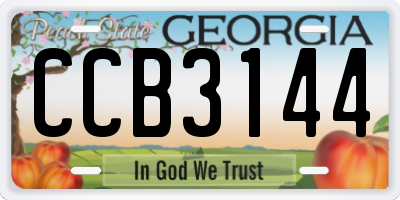 GA license plate CCB3144