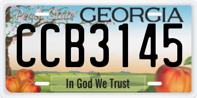 GA license plate CCB3145