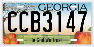 GA license plate CCB3147