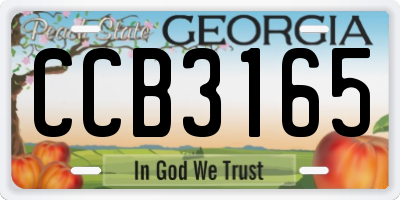 GA license plate CCB3165