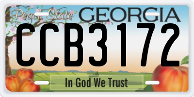 GA license plate CCB3172