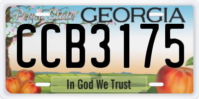 GA license plate CCB3175