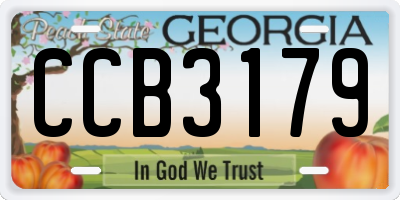 GA license plate CCB3179