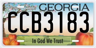GA license plate CCB3183