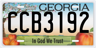 GA license plate CCB3192