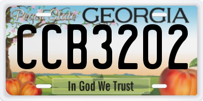 GA license plate CCB3202