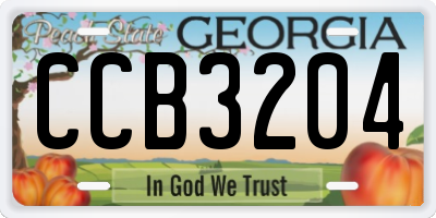 GA license plate CCB3204