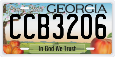 GA license plate CCB3206