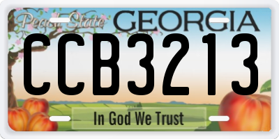 GA license plate CCB3213