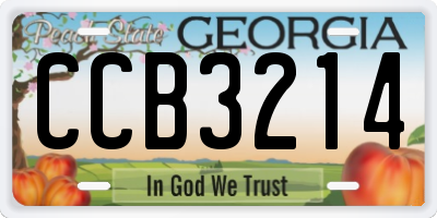 GA license plate CCB3214