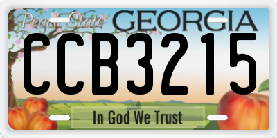 GA license plate CCB3215