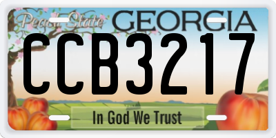 GA license plate CCB3217